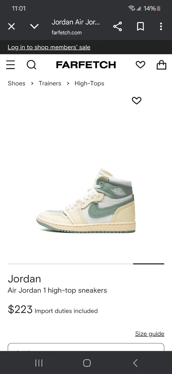 Air Jordan 1 High-Top Sneakers - Pale Ivory/Seafoam image indicator(4)