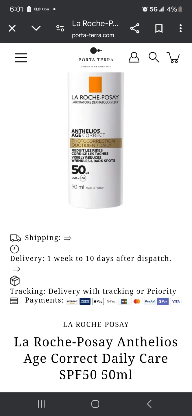 3 X La Roche Posay Anthelios Age Correct SPF50+ Daily Cream 50mL image indicator(6)