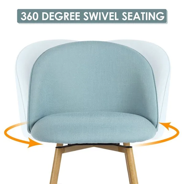 Blue - Pair of Teal Swivel Bar Stools with Gold Legs image indicator(4)