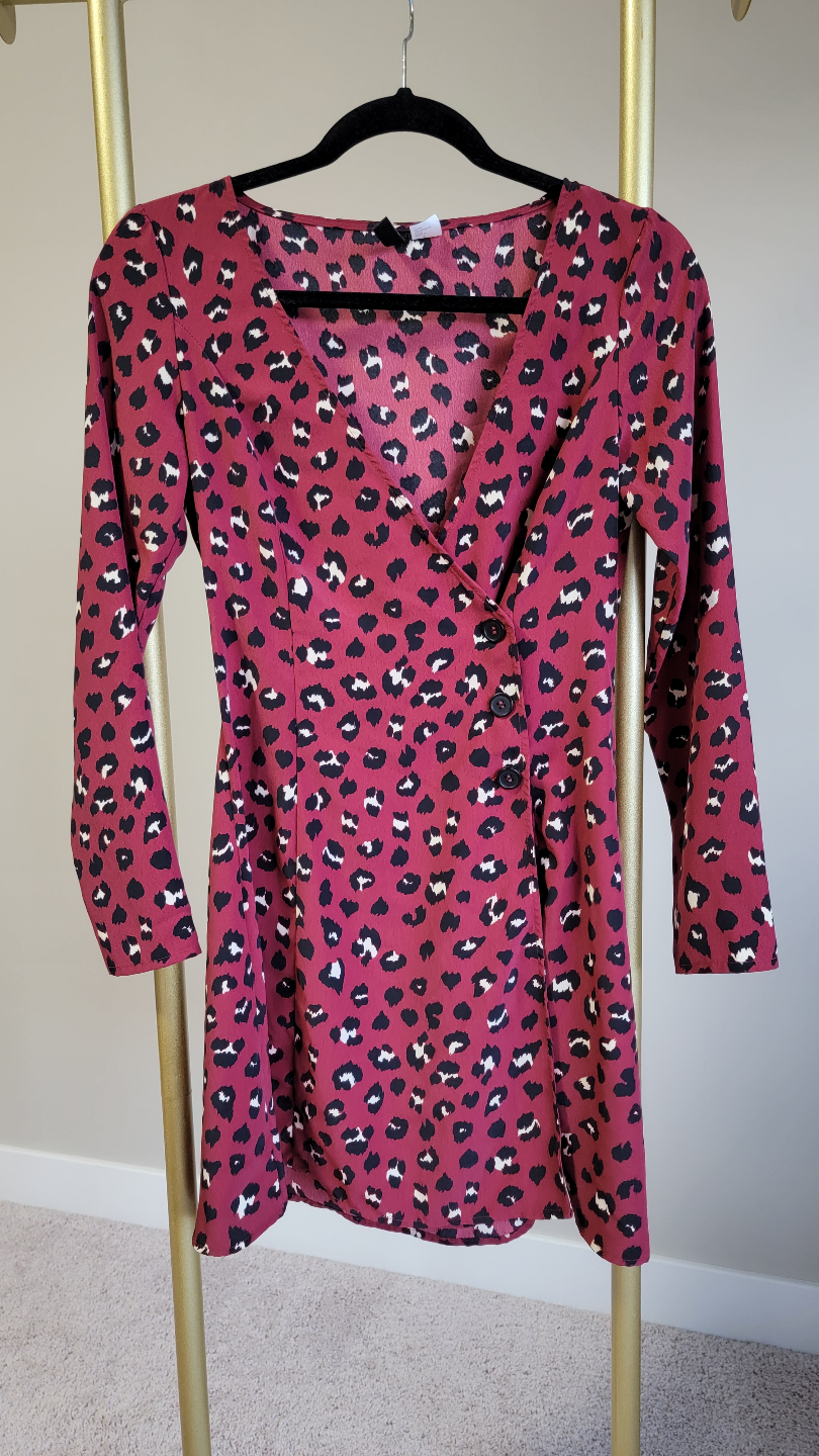 H&M Red Leopard Print Mini Dress - photo 4