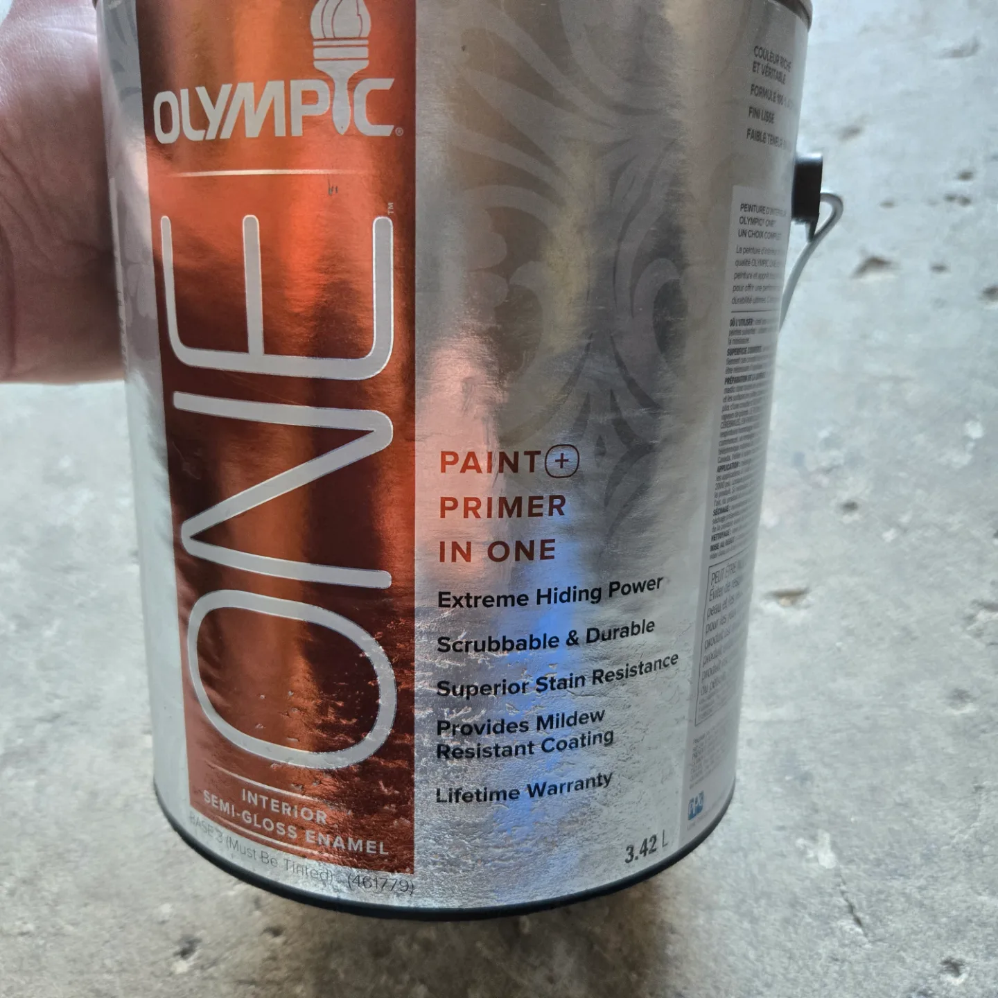 Olympic One Interior Semi-Gloss Enamel Paint thumbnail