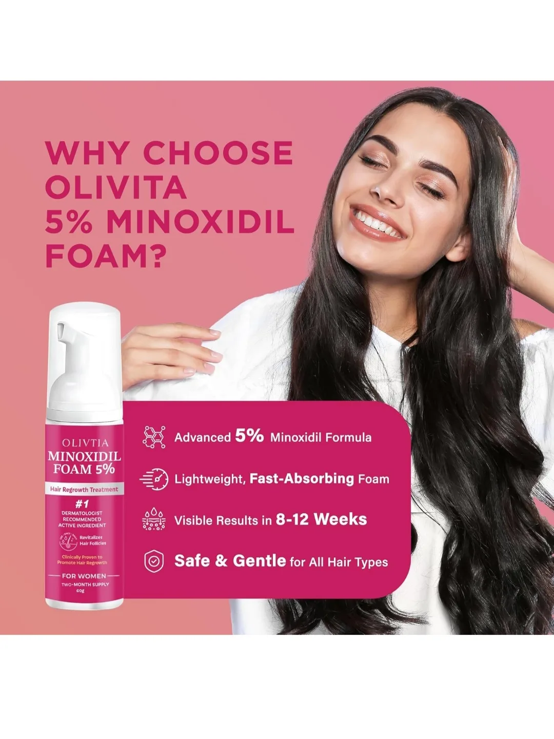 Olivita Minoxidil 5% Foam - 2-Month Supply image indicator(3)