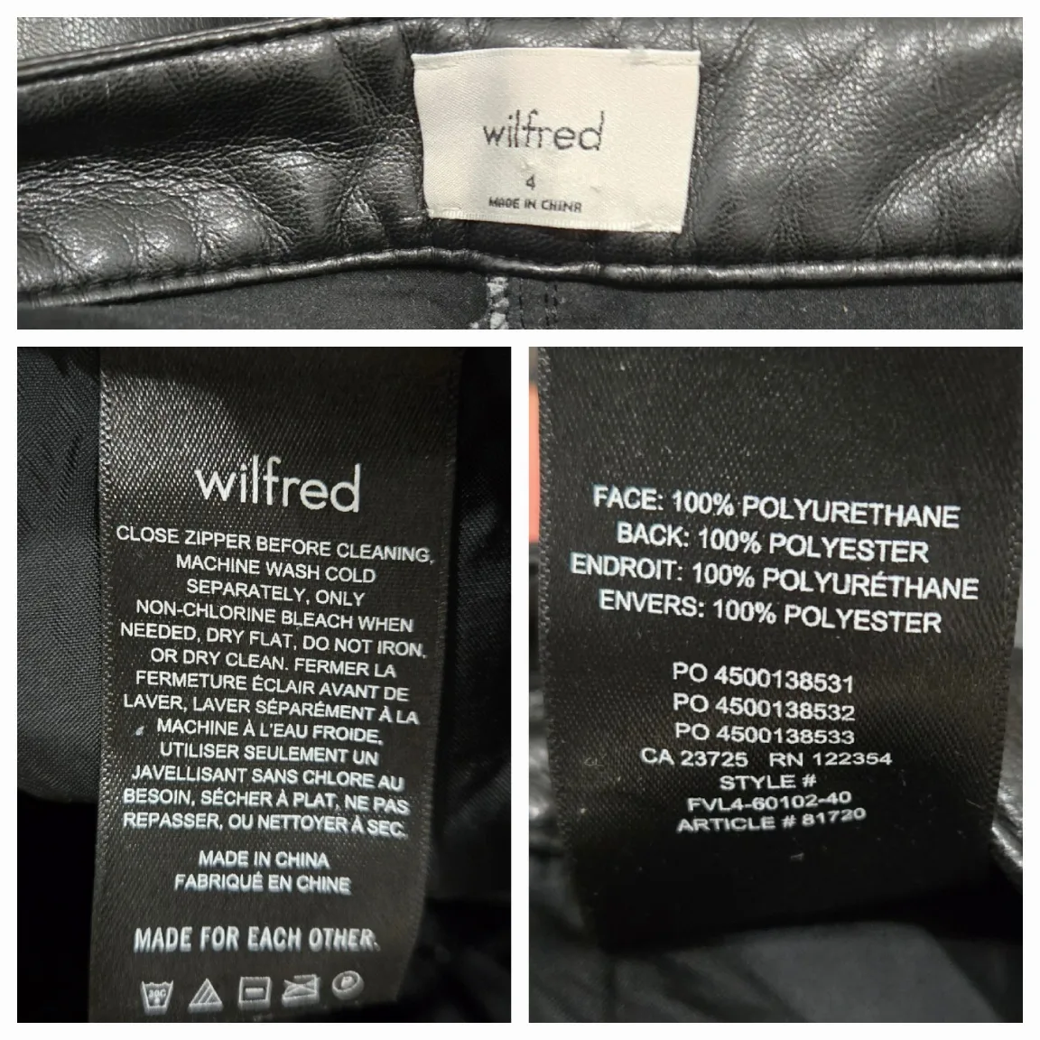 Aritzia Wilfred Melina High-Rise Faux-Leather Pants Full Size 4 image indicator(7)