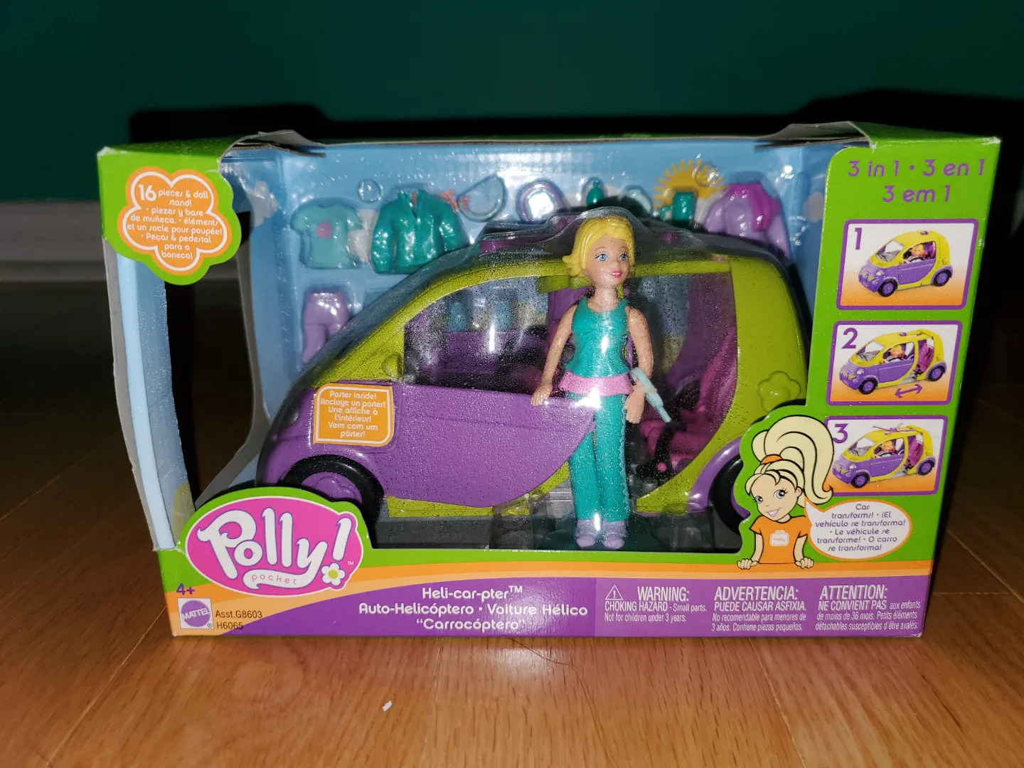 Polly Pocket Heli-Car 3-in-1 Transforming Vehicle Playset image indicator(3)