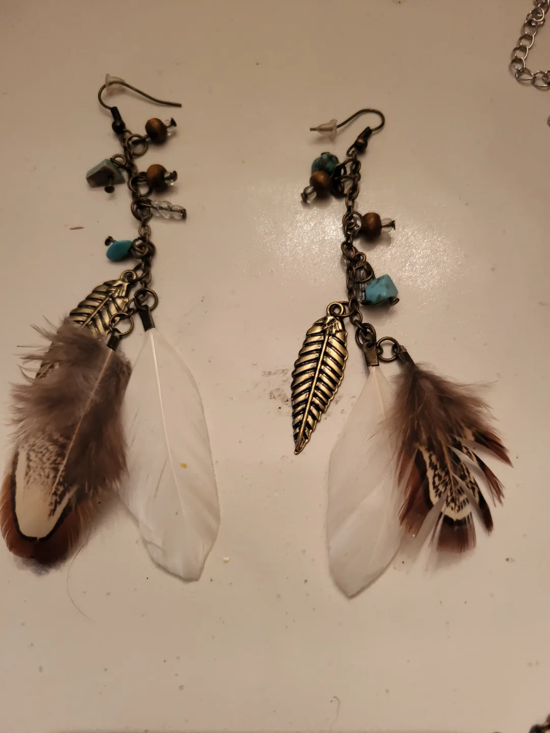 Bohemian Feather Dangle Earrings thumbnail