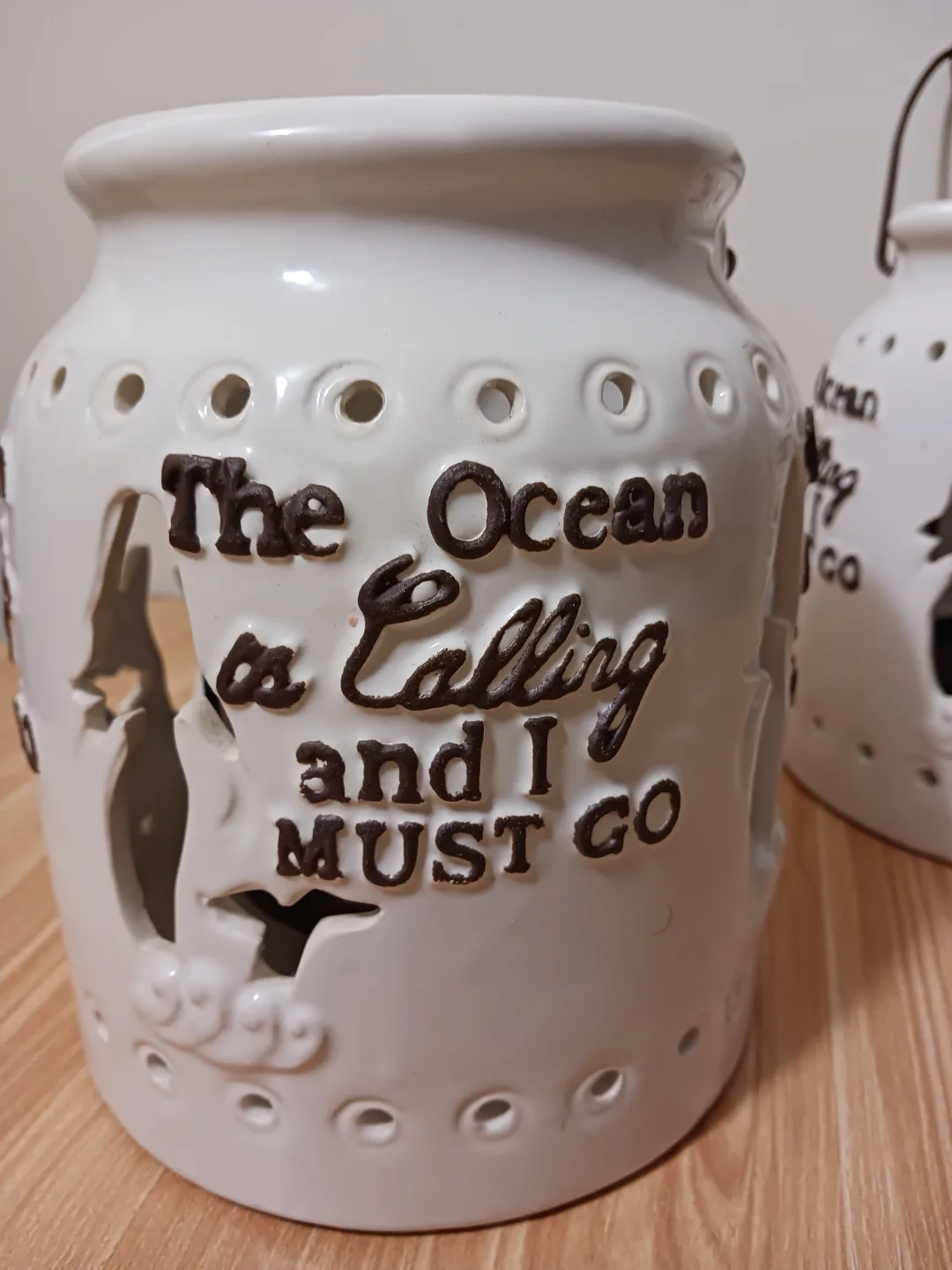 Set of 2 Ceramic Candle Lanterns, Ocean image indicator(3)