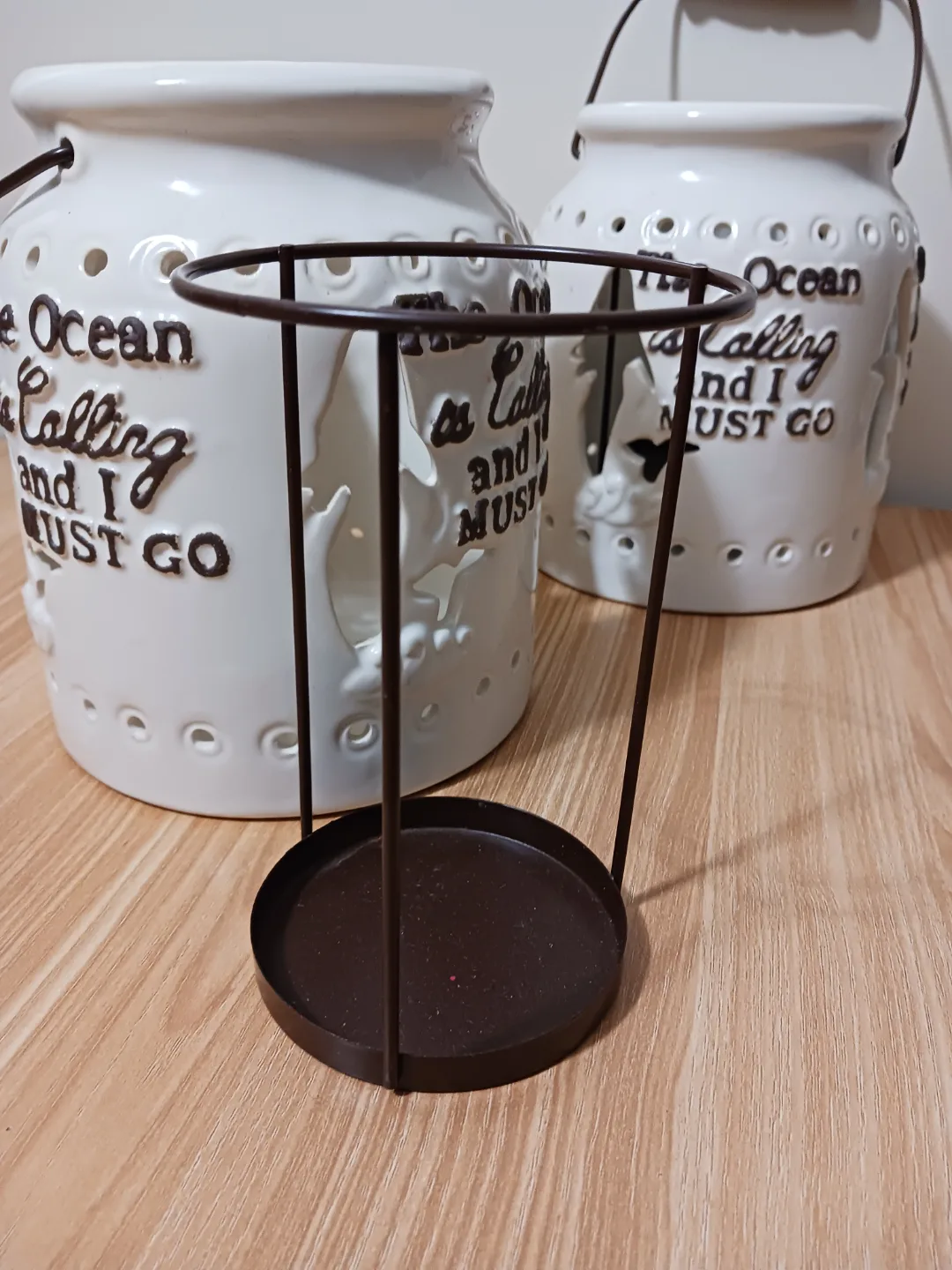 Set of 2 Ceramic Candle Lanterns, Ocean image indicator(5)