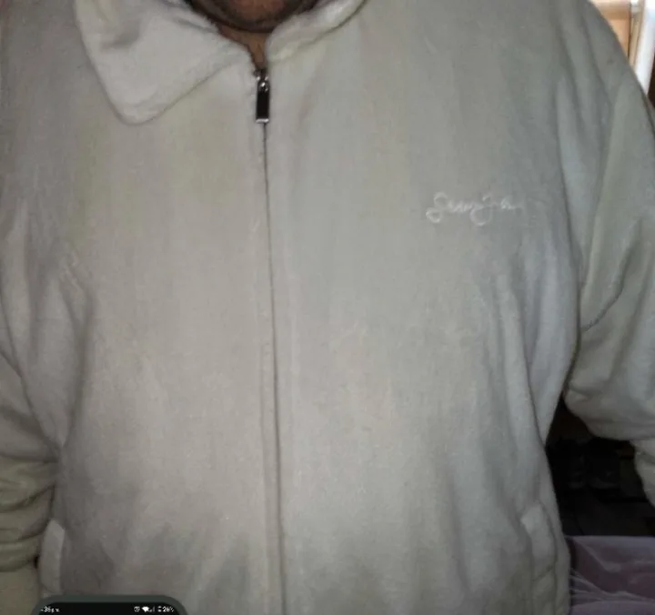 Vintage Sean John Men's White Fleece Zip-Up Jacket - XL image indicator(3)