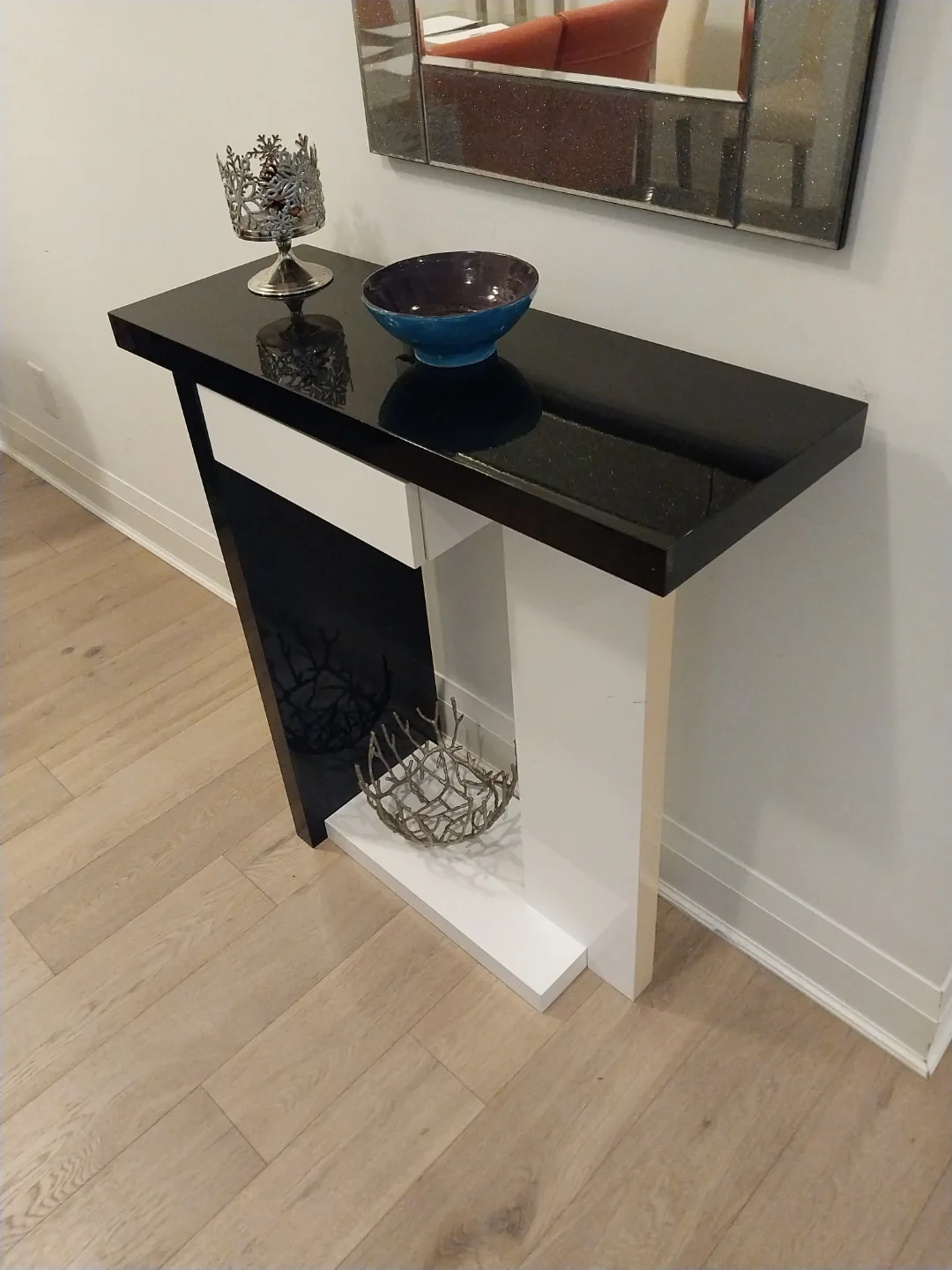 Modern Black and White Console Table thumbnail