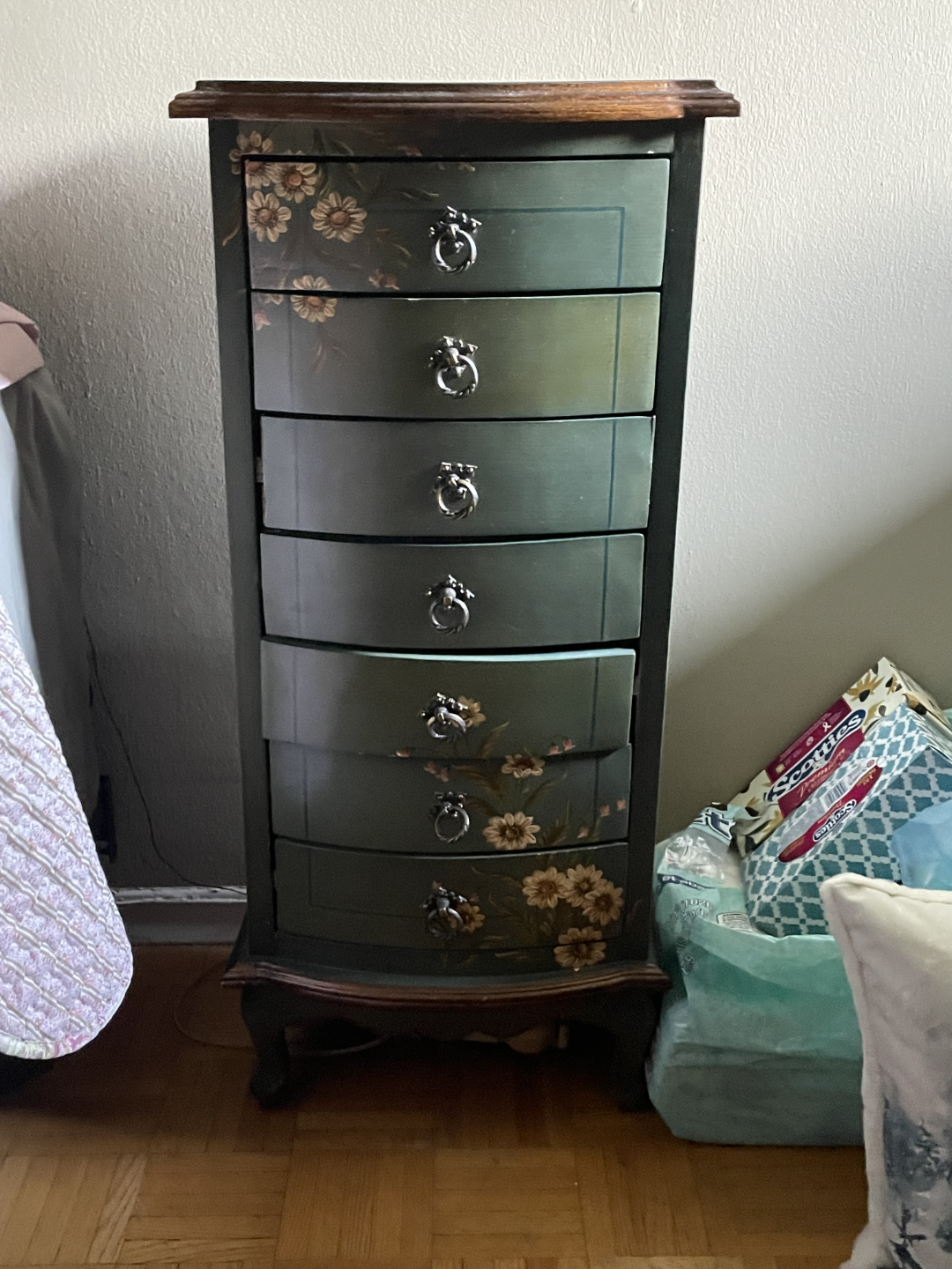 Painted Wooden Multi-Drawer Chest