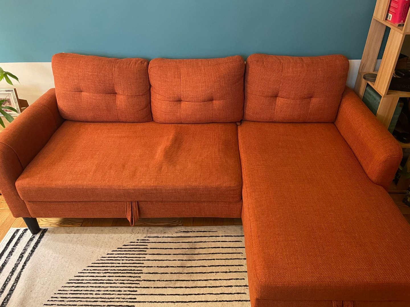 Burnt Orange Sectional Sofa with Storage - photo 4