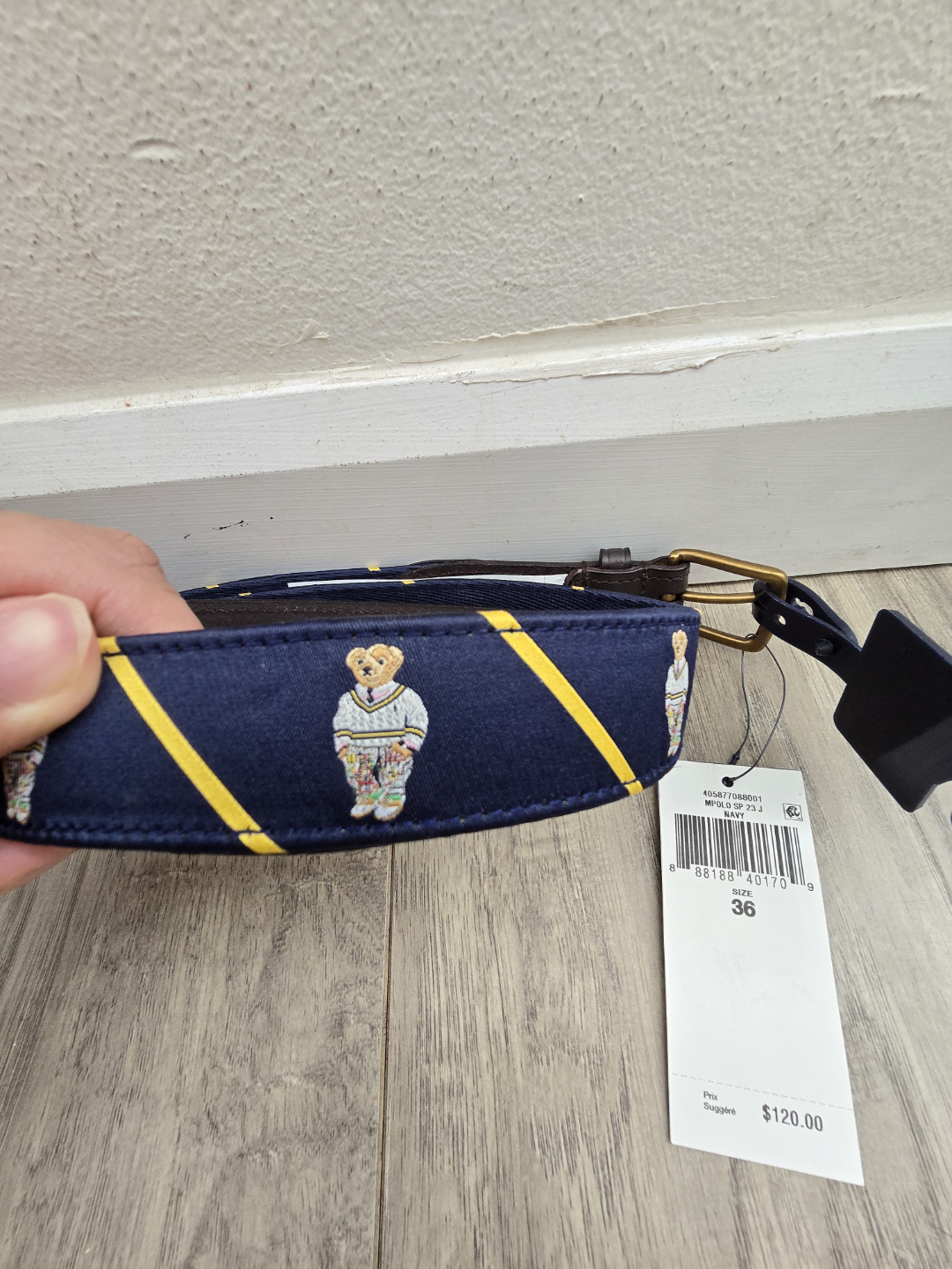 Polo Ralph Lauren Men's Bear Print Belt, Size 36