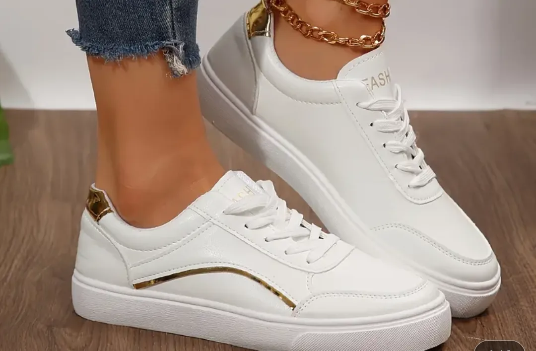 Brand new Women's White Sneakers  size 7 image indicator(2)