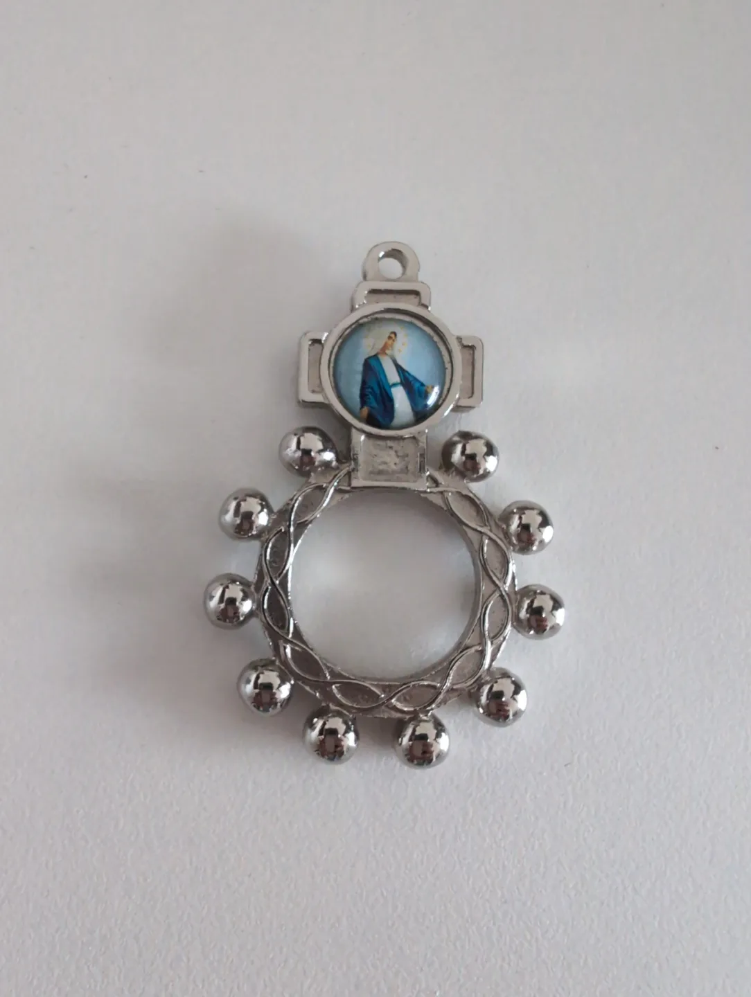 Silver Ring Rosary from France 🧡 pocket size, bring anywhere thumbnail