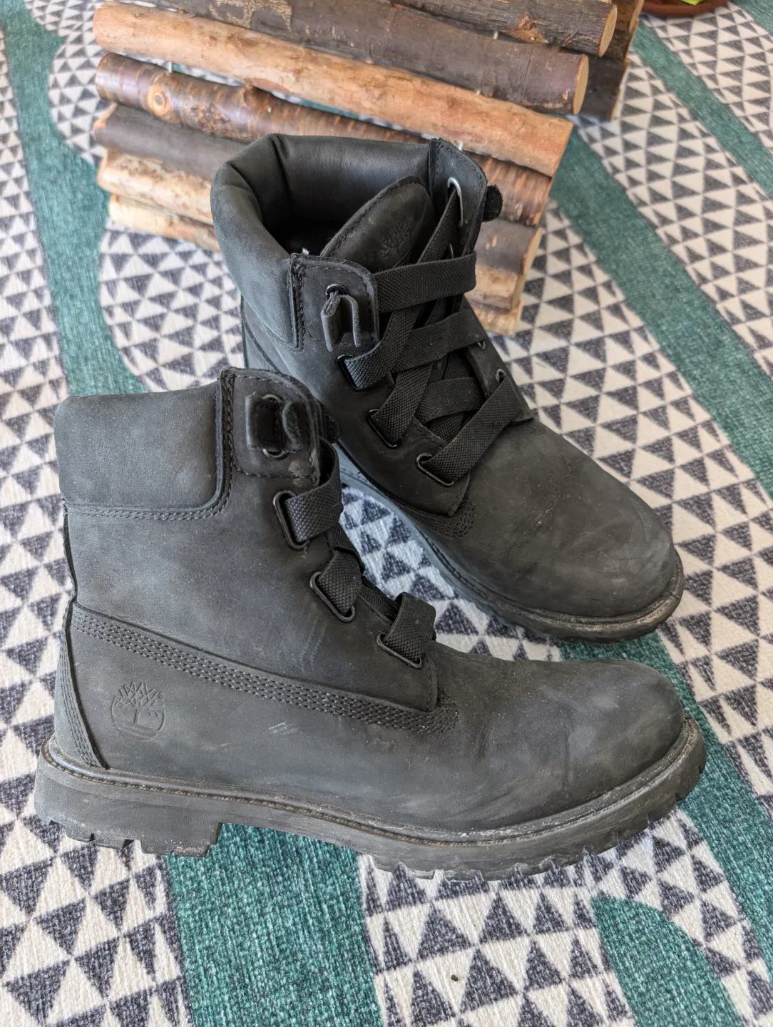 Timberland Black Leather Boots - Women's Size 8.5 thumbnail