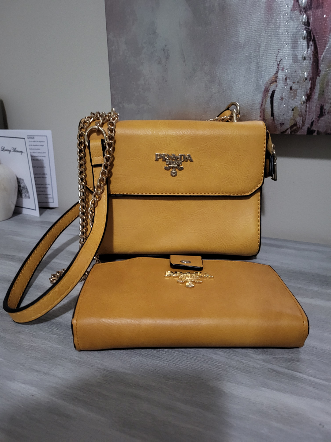 Mustard Yellow Crossbody Bag &Wallet - photo 5