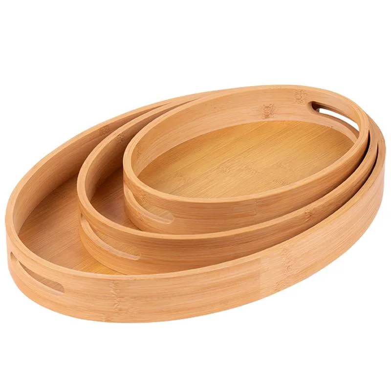 Three-Piece Nested Oval Bamboo Serving Trays & Other items thumbnail