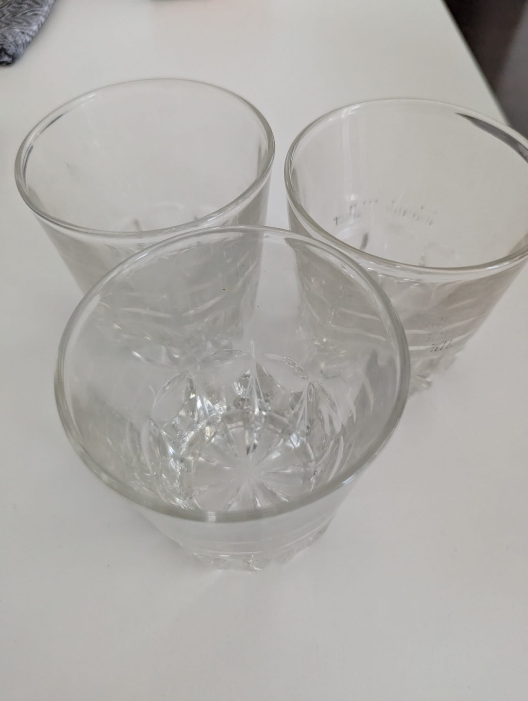 Set of Three Vintage Cut Glass Tumblers