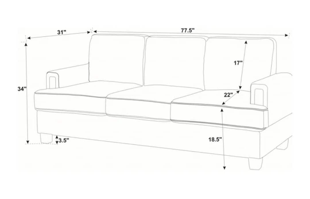 Dark Grey Three-Seater Sofa - photo 3