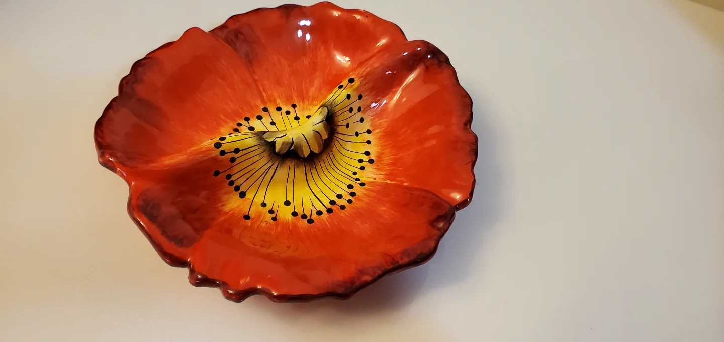 Vintage Poppy Shaped Ceramic Dish image indicator(4)