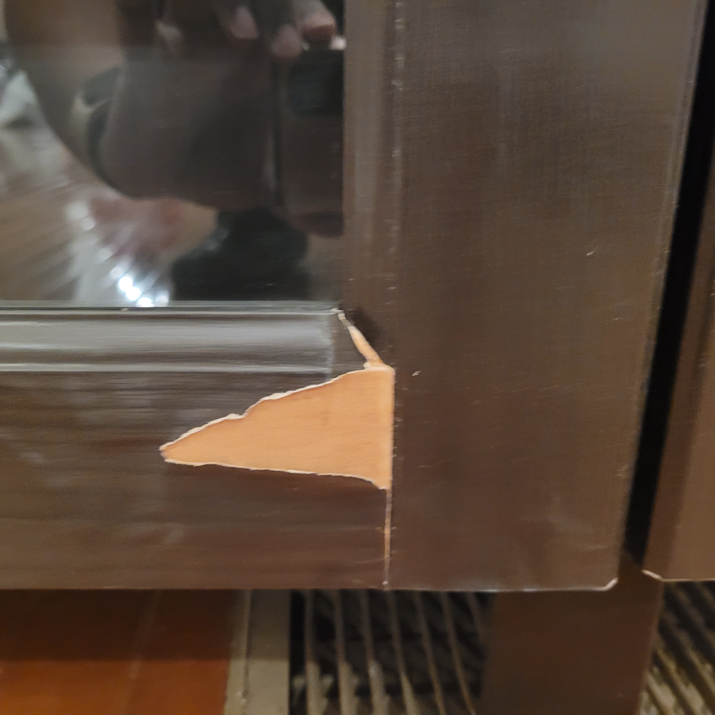 Dark Brown Wooden Media Cabinet with Glass Doors - photo 2
