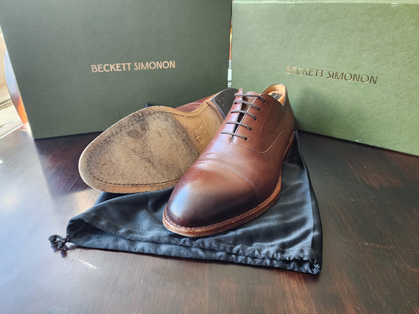 Beckett Simonon Men's Brown Leather Oxford Shoes - Size 9.5