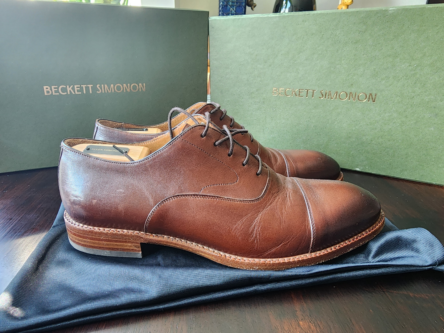 Beckett Simonon Men's Brown Leather Oxford Shoes - Size 9.5 - photo 4