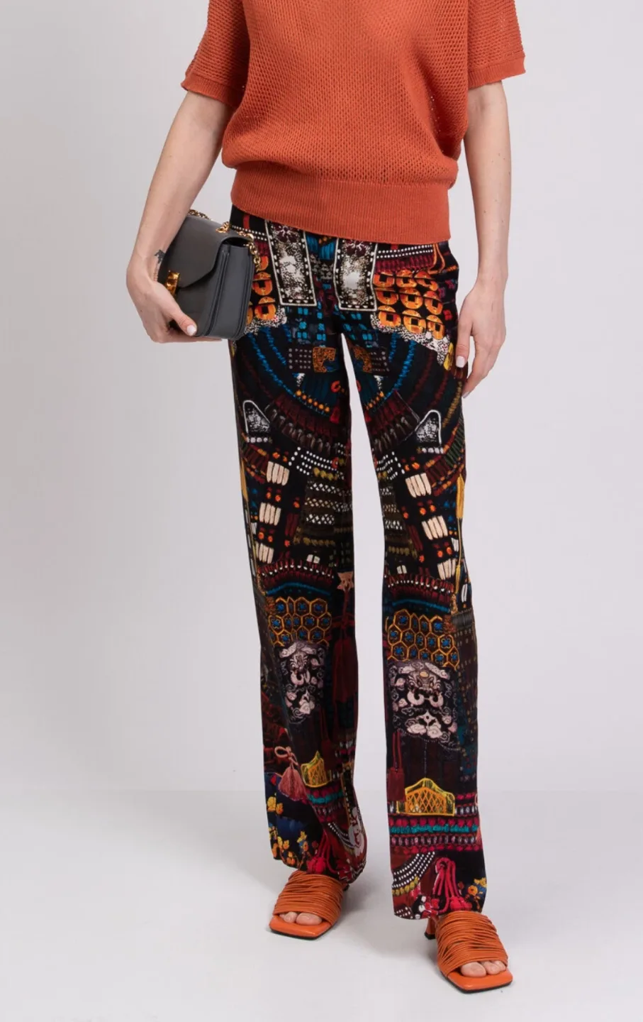 DSQUARED2 Silk Trousers Size S Mirrored Print Lightweight. thumbnail