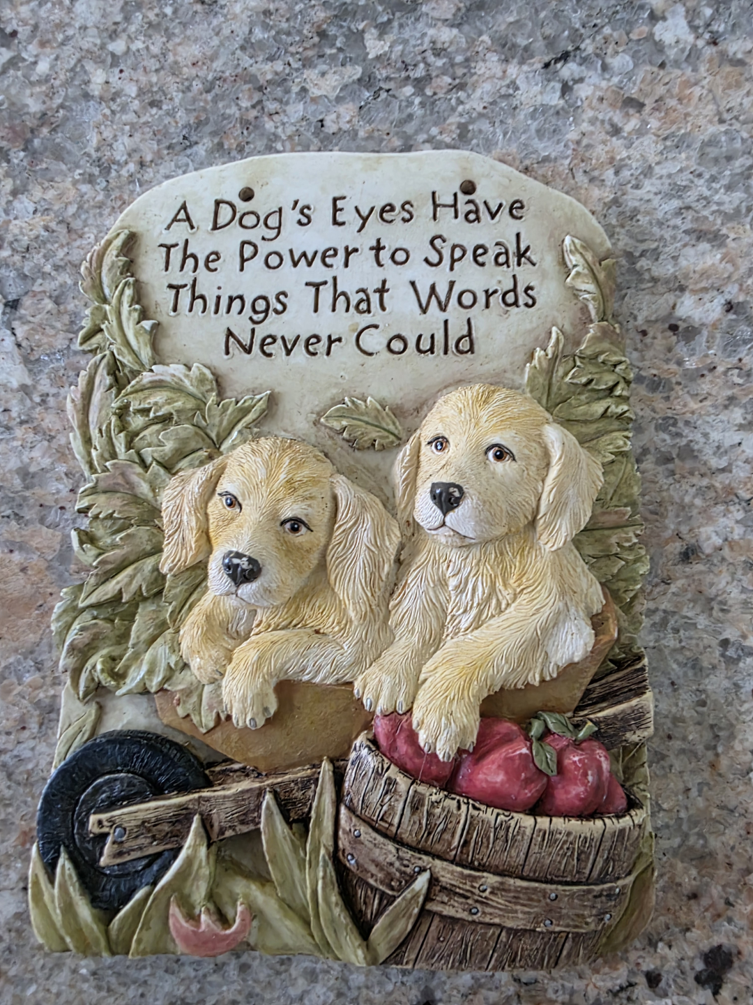 Adorable Golden Retriever Puppy Wall Plaque