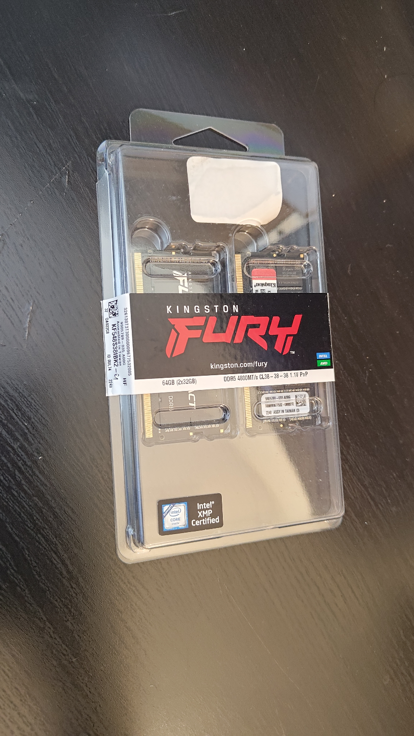 Kingston Fury 64GB (2x32GB) DDR5 4800MHz RAM