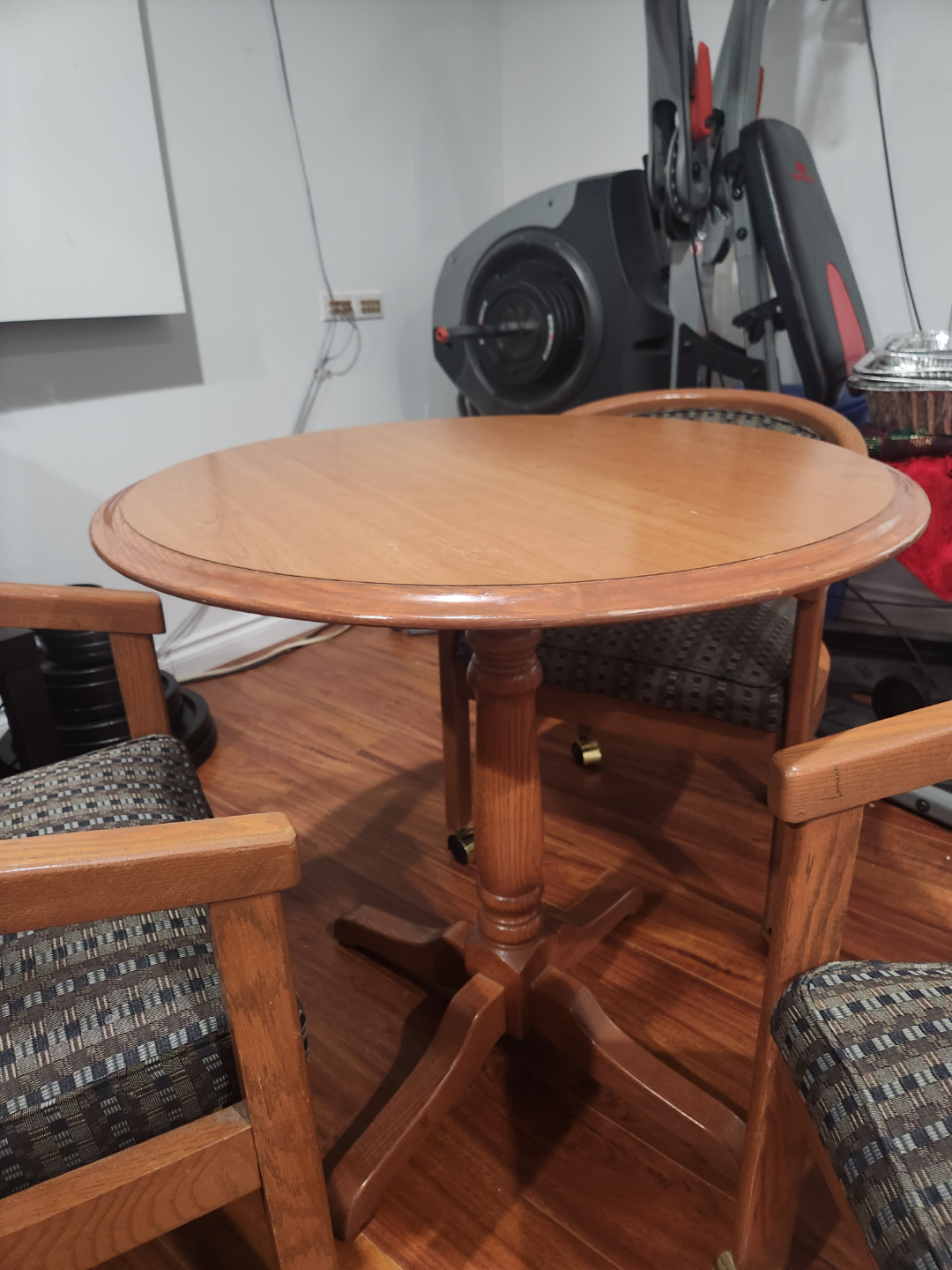 Round Wooden Table and Two Chairs Set - photo 4