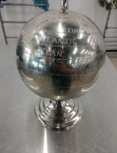 Silver Metal Desk Globe - photo 2