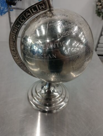 Silver Metal Desk Globe - photo 4