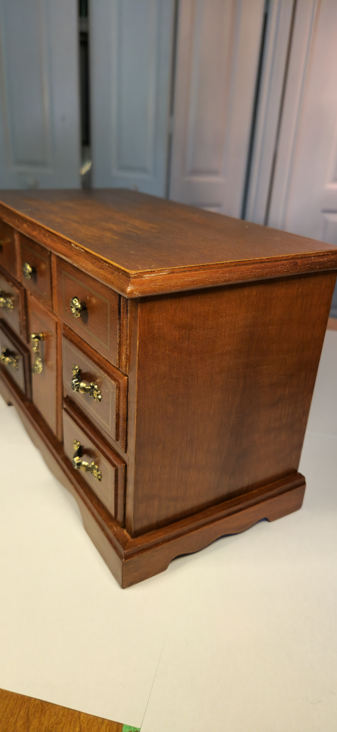Vintage Wooden Jewellery Box with Mirror and Music Box - photo 2