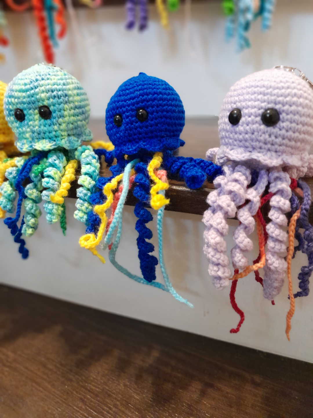 Handmade Crochet Jellyfish Keychains - photo 5