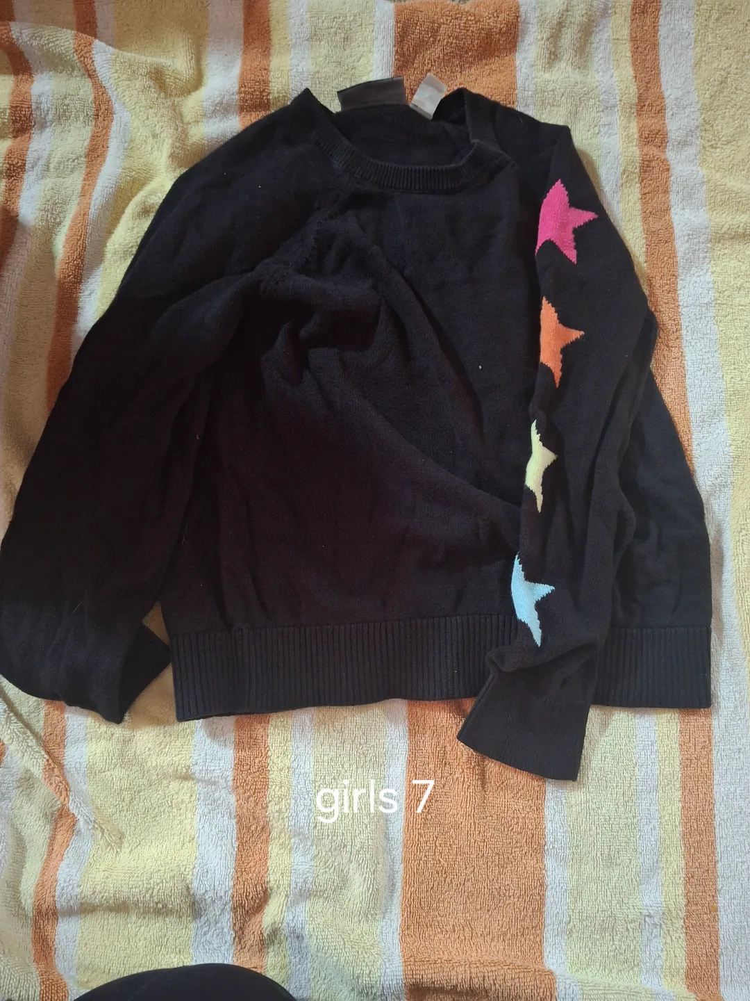 Girls Size 7 Black Knit Sweater thumbnail