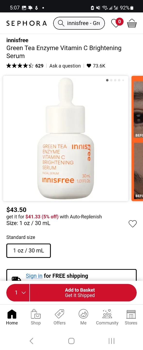 *Sealed* Innisfree x Kuromi Vitamin C Serum + Refill + Pouch image indicator(7)