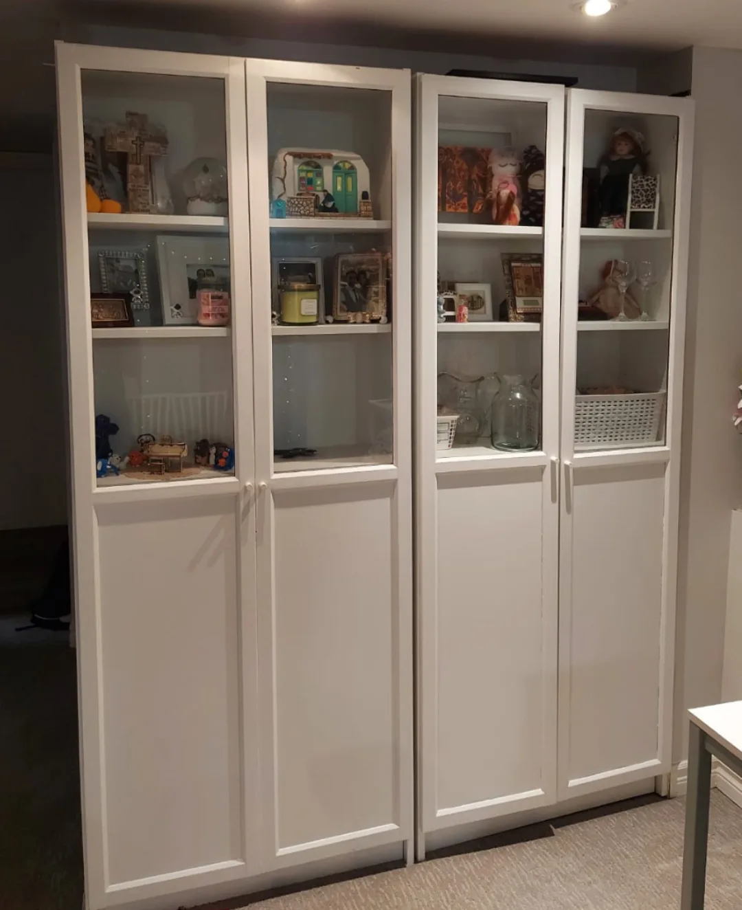 Pair of White IKEA Display Cabinets thumbnail