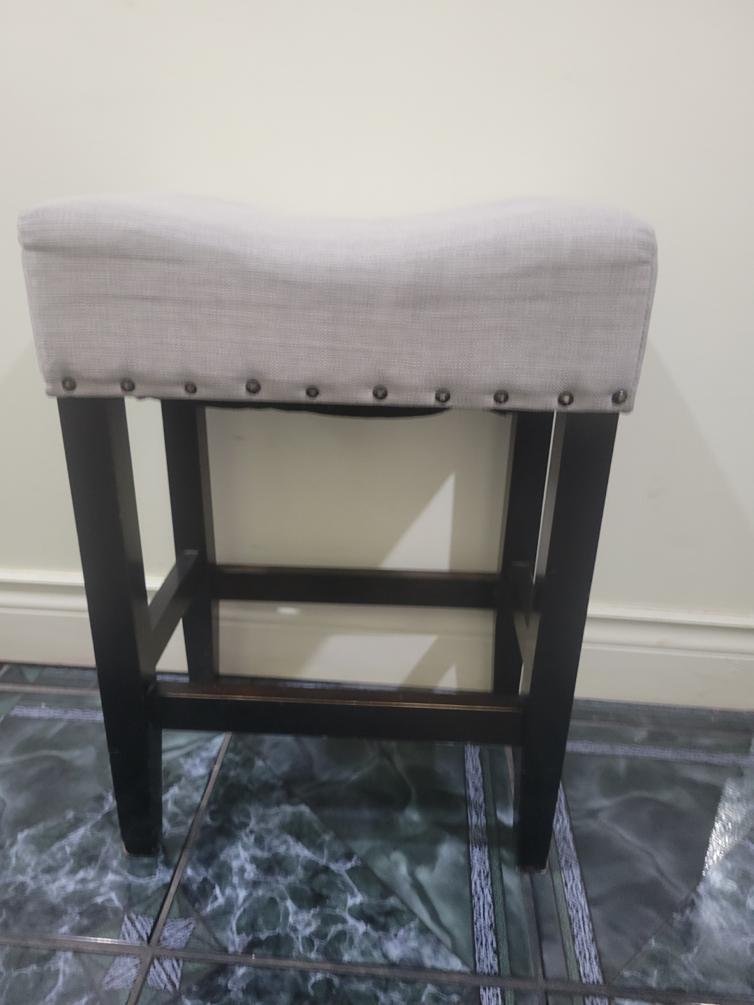 Light Grey Upholstered Bar Stool