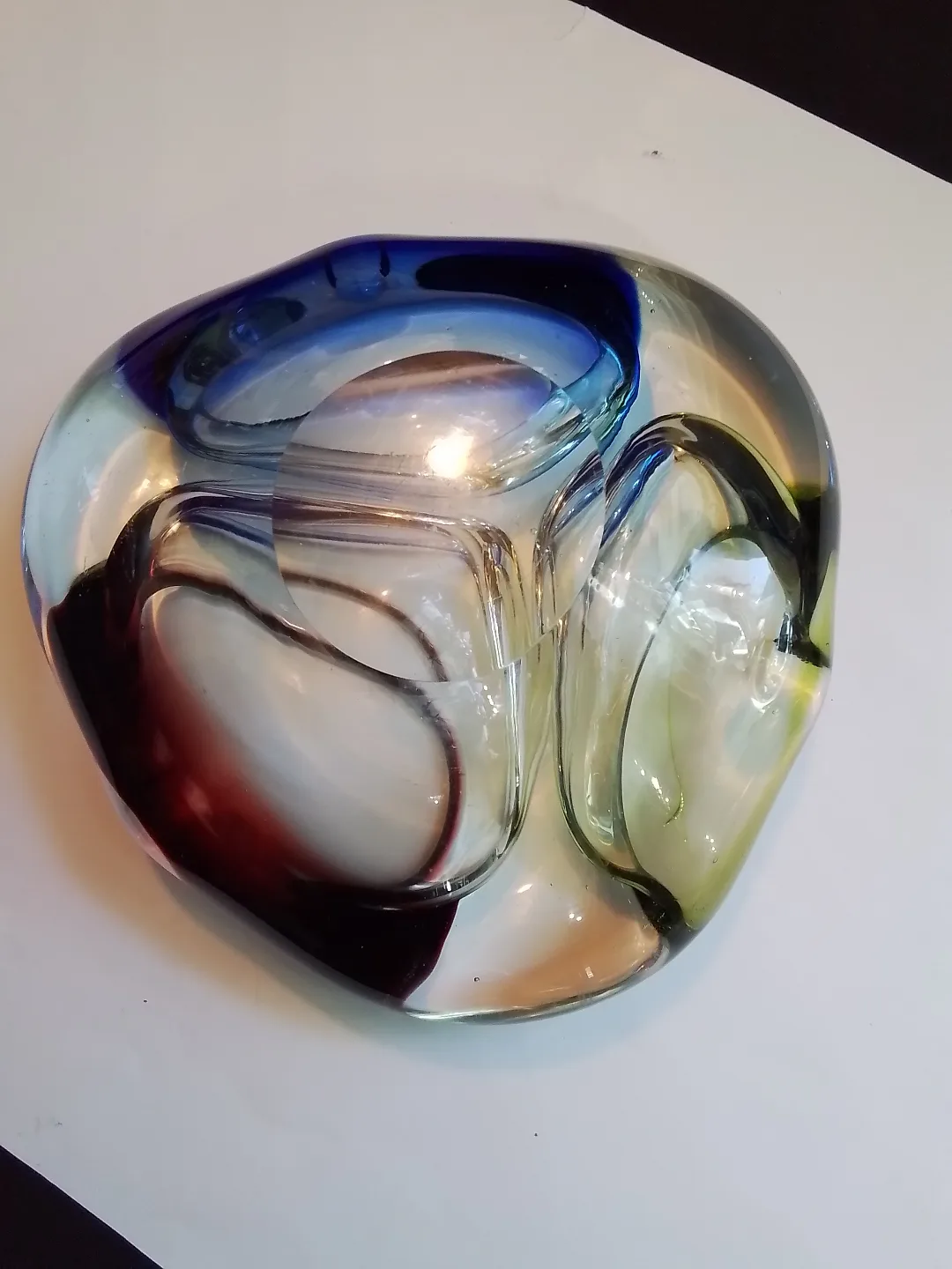 Czech Art Glass Rainbow Coloured "Rhapsody" ashtray by Zemak image indicator(5)