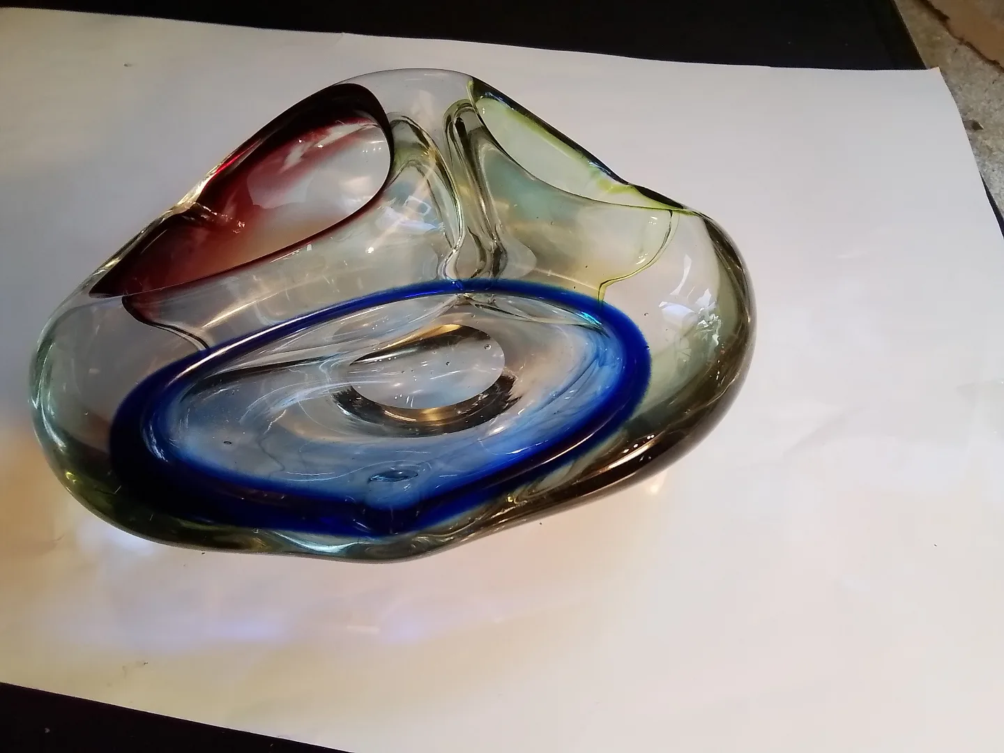 Czech Art Glass Rainbow Coloured "Rhapsody" ashtray by Zemak image indicator(7)