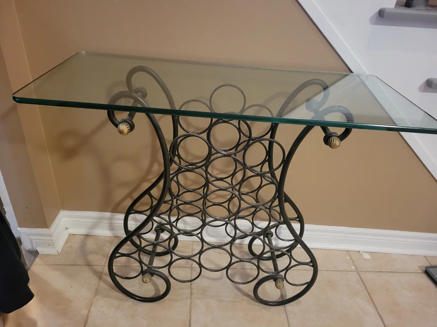 Wine Rack Table with Glass Top thumbnail