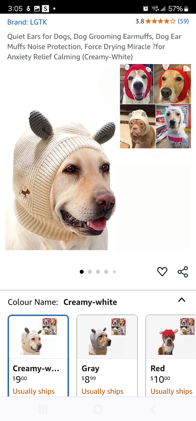 Creamy-White Knit Dog Hat with Ears - photo 3