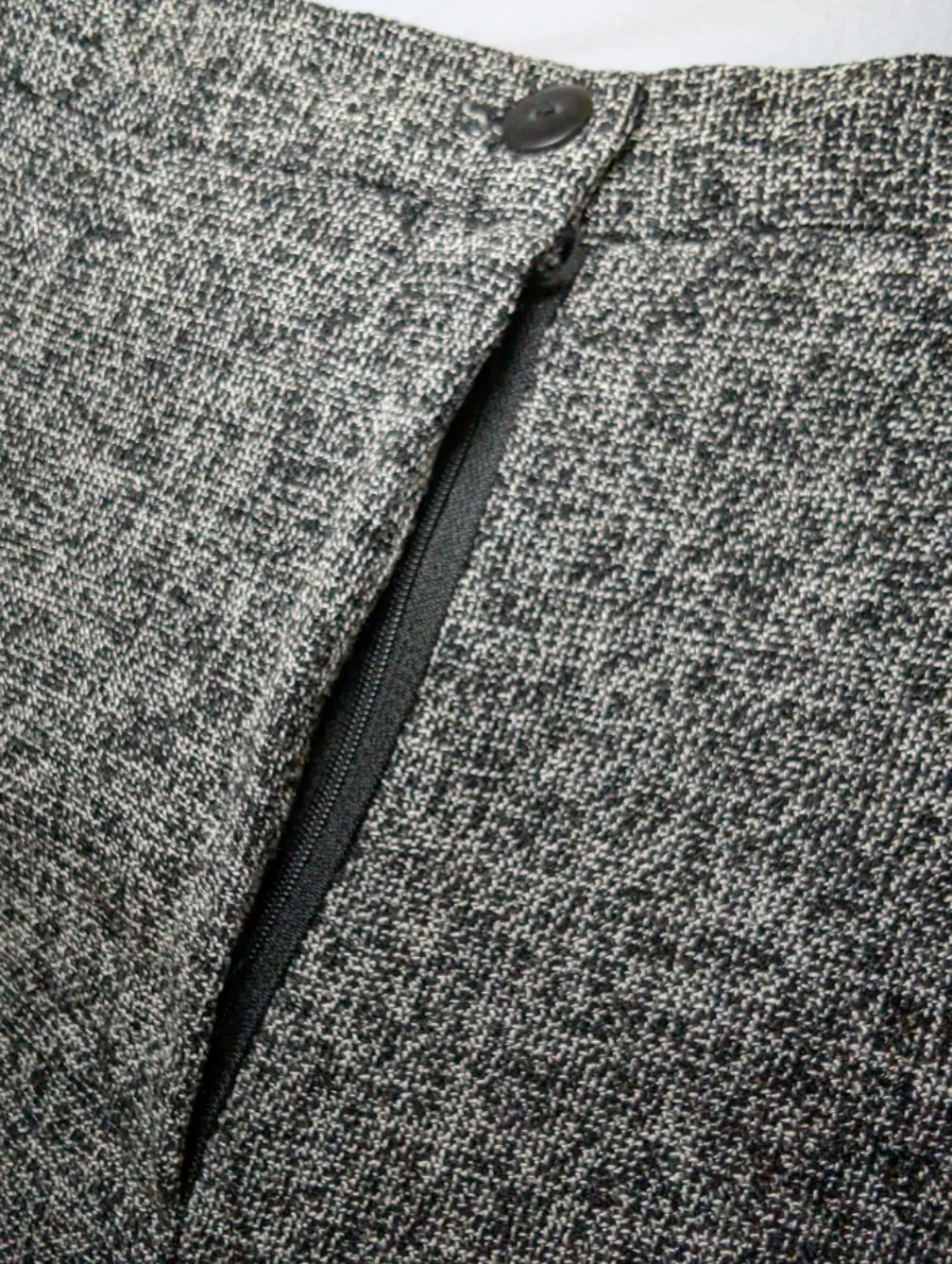 Women's Grey & White Tweed-look Wide Leg Pants image indicator(4)