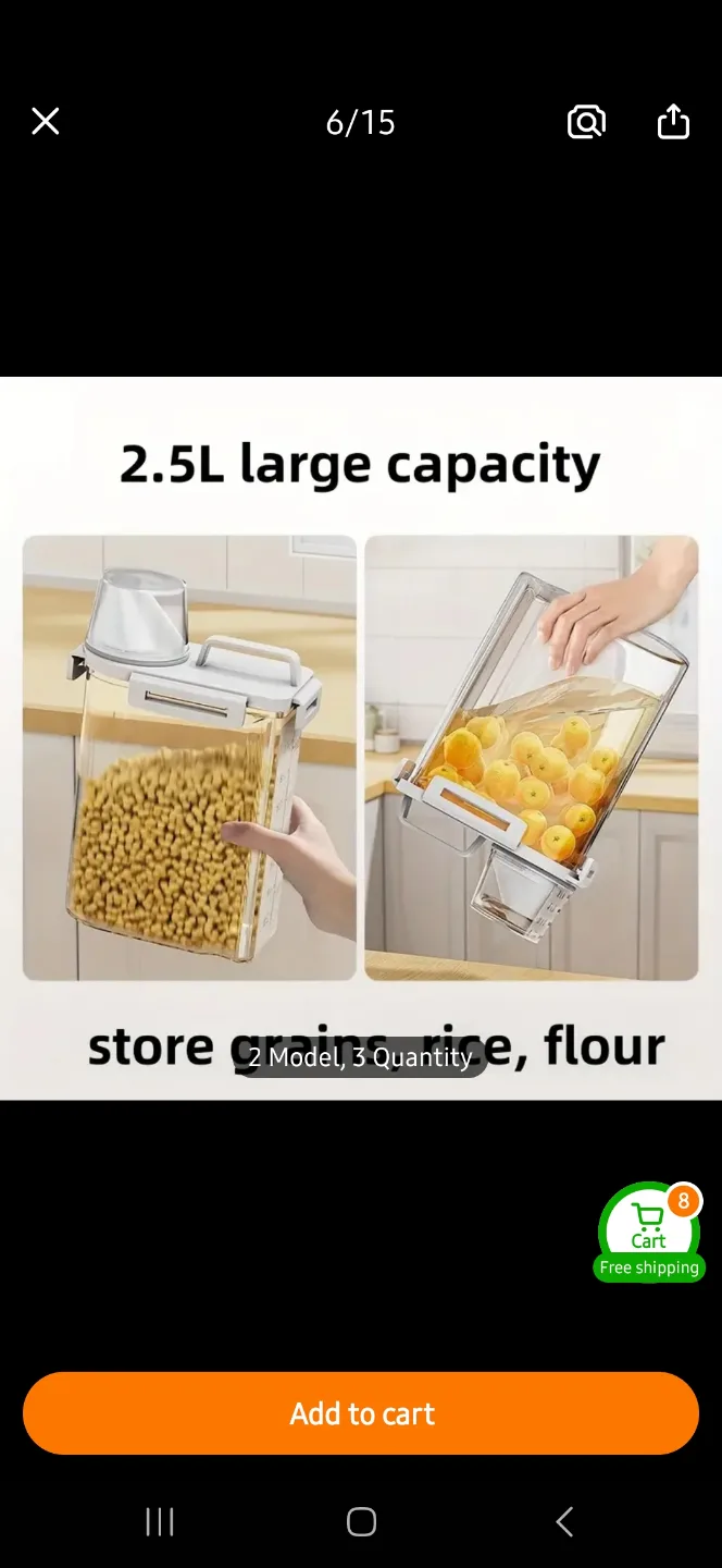NEW Large Capacity Cereal/Rice/Flour Storage Containers image indicator(5)