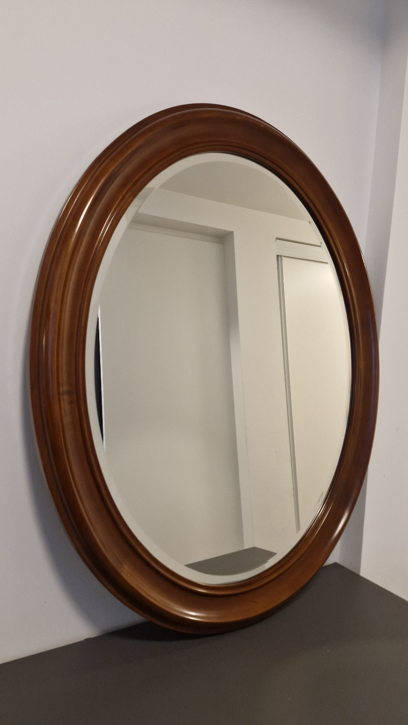 Oval Wooden Framed Mirror
