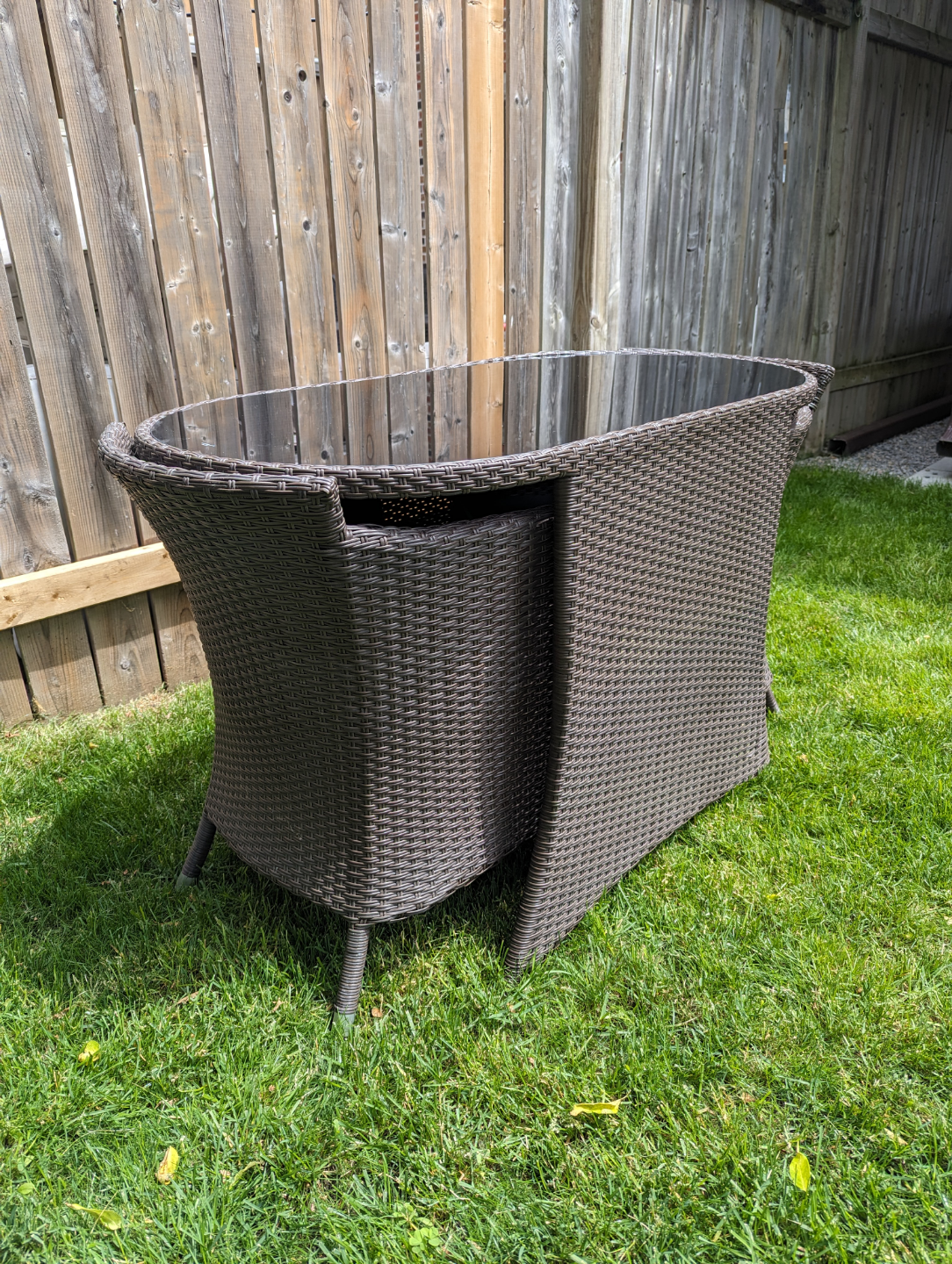 3-Piece Nesting Wicker Patio Set with Cushions - photo 3