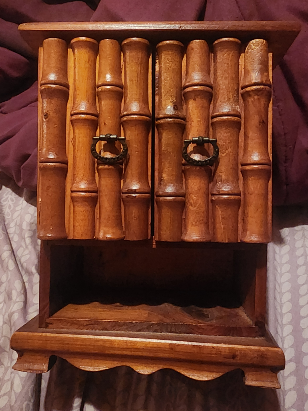 Vintage Wooden Cabinet with Bamboo Front CASH ONLY