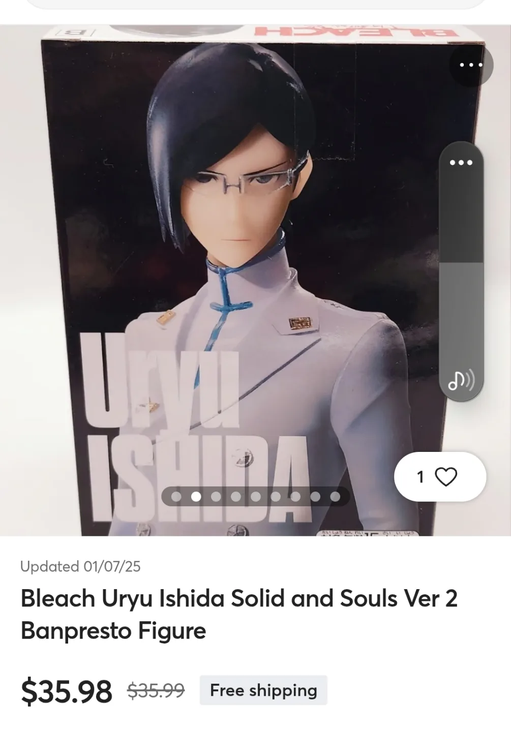Banpresto Bleach Uryu Ishida Solid and Souls Ver. 2 Figure thumbnail