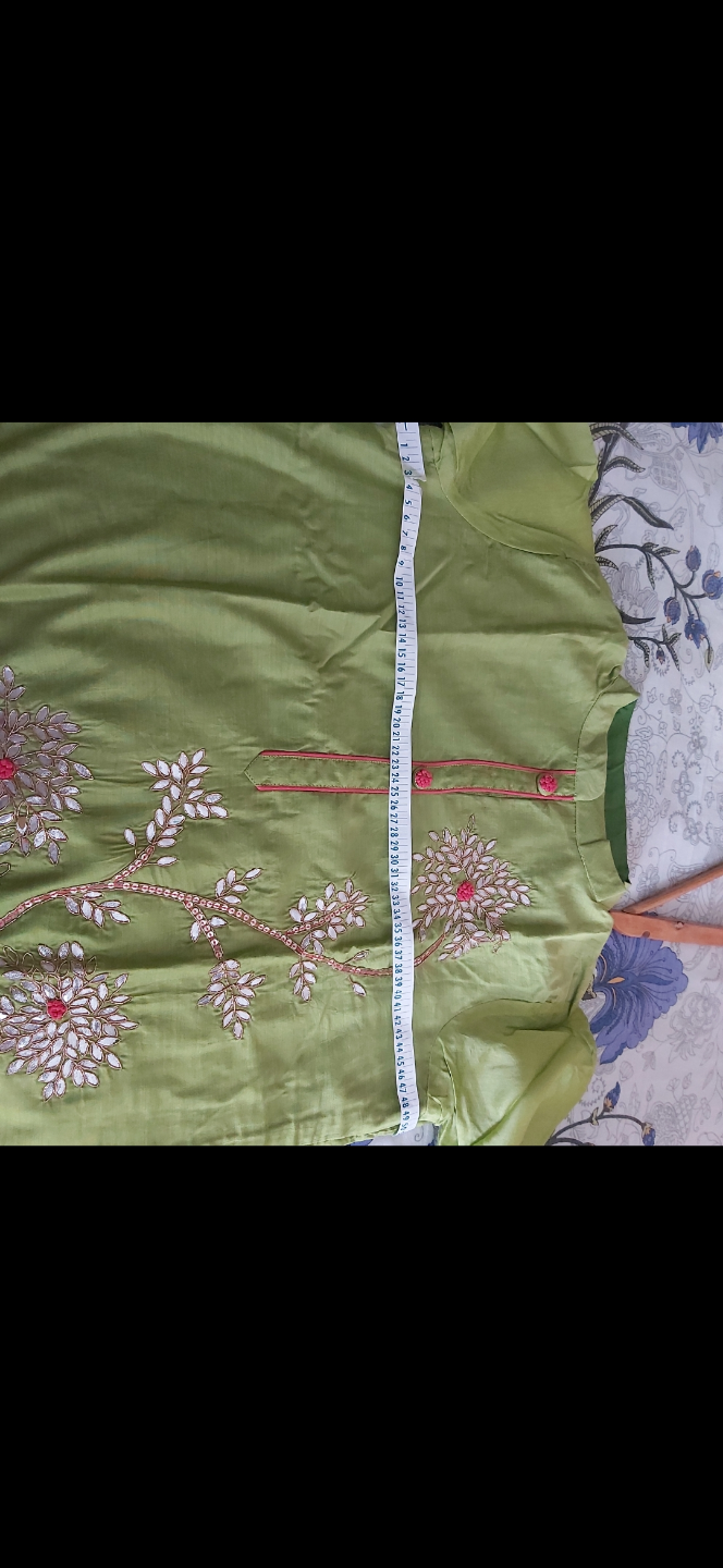 Lime Green Embroidered Kurti - photo 3